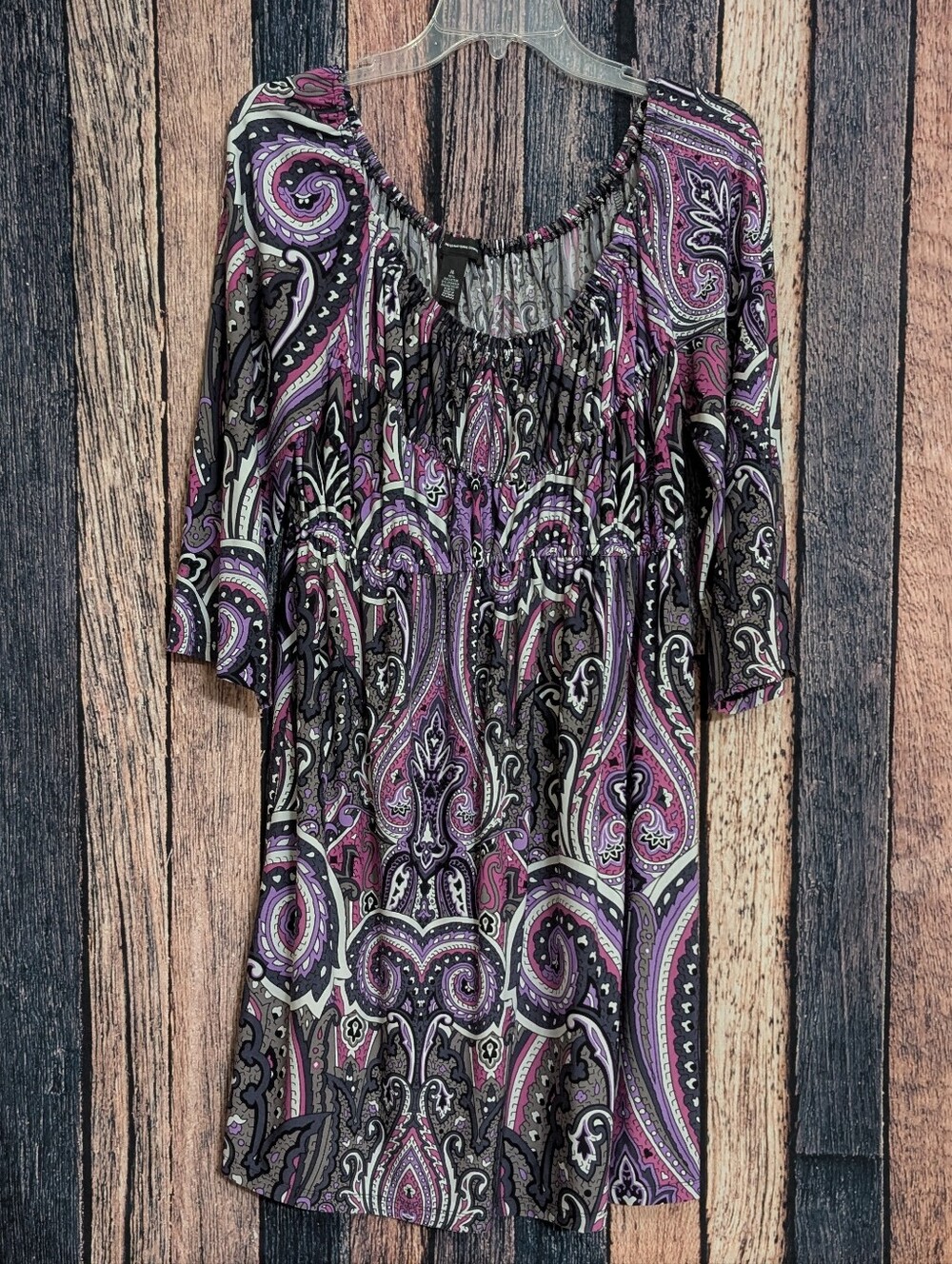 Purple Paisley Empress Waist Dress